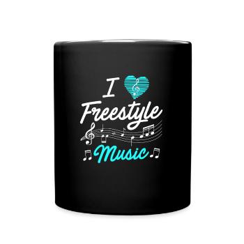 Ich liebe Freestyle Musik - Tasse einfarbig - Schwarz - Vorne