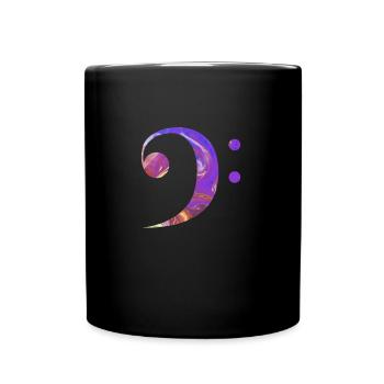 Bassschlüssel Ich bin Musiker Orchester Noten - Tasse einfarbig - Schwarz - Vorne