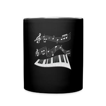 Musik Klavier spielen Pianist ich liebe Noten - Tasse einfarbig - Schwarz - Vorne