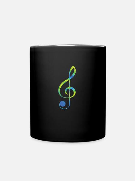 clef i love music notes - Full Colour Mug - black