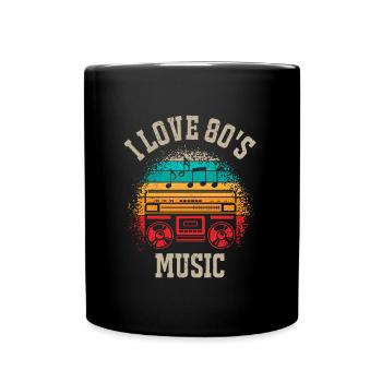 Ich liebe 80er Jahre Musik - Tasse einfarbig - Schwarz - Vorne