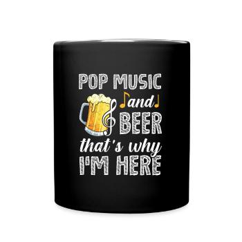 Musik Konzert Darum bin ich hier Bier und Schlager - Tasse einfarbig - Schwarz - Vorne