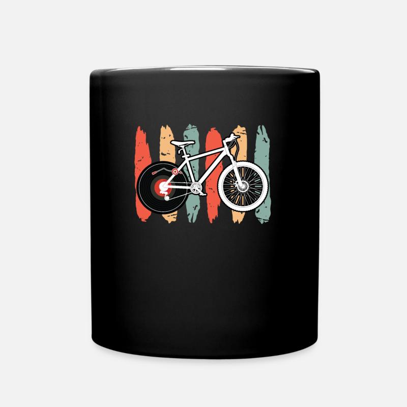 Bicycle Tire Vinyl DJ Vinyl Record Enough Vinyl - Full Colour Mug - black