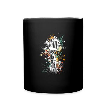 Musician Singer Band Microphone I want to sing - Full Colour Mug - black - Front