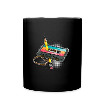 Je suis rétro vintage j’écoute des cassettes - Mug uni - noir - Devant