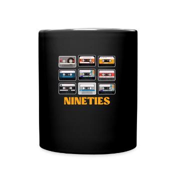 I am a child of the 90s cassettes 90s - Full Colour Mug - black - Front