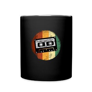 Radio Kinder aus den 90er Walkman Kassetten - Tasse einfarbig - Schwarz - Vorne