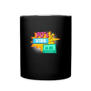 Musik ich habe den Vibe 90er - Tasse einfarbig - Schwarz - Vorne
