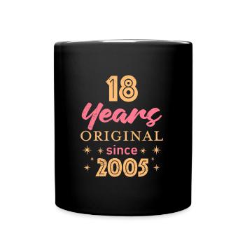 18 ans d’origine depuis 2005 18e anniversaire fille - Mug uni - noir - Devant