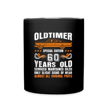 60. Geburtstag alle Teile original 60 Jahre - Tasse einfarbig - Schwarz - Vorne