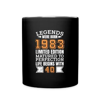 40 Jahre limitierte Auflage 40. Geburtstag - Tasse einfarbig - Schwarz - Vorne