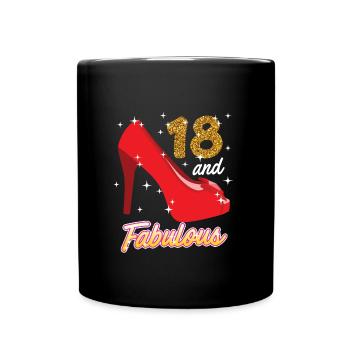 18 years girl 18th birthday - Full Colour Mug - black - Front