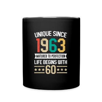 La vie commence à 60 ans 60e anniversaire - Mug uni - noir - Devant