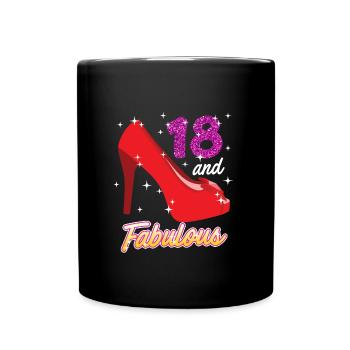 18 years girl 18th birthday - Full Colour Mug - black - Front