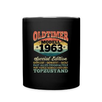 Oldtimer 1963er Modell 60 Jahre Männer - Tasse einfarbig - Schwarz - Vorne