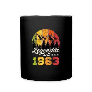 Legendär seit 1963 60 Jahre Geburtstag - Tasse einfarbig - Schwarz - Vorne