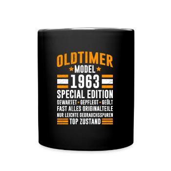 Oldtimer Modell 1963 60 Jahre 60. Geburtstag - Tasse einfarbig - Schwarz - Vorne