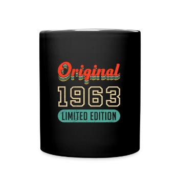 60. Geburtstag Original 1963 60 Jahre - Tasse einfarbig - Schwarz - Vorne