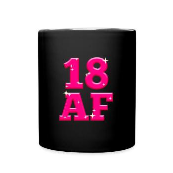 18 Jahre - Tasse einfarbig - Schwarz - Vorne