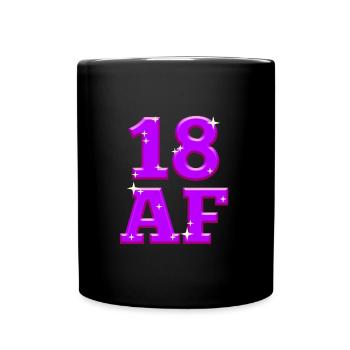 18 Jahre - Tasse einfarbig - Schwarz - Vorne