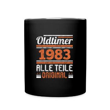 Oldtimer Modell 1983 40 Jahre 40. Geburtstag - Tasse einfarbig - Schwarz - Vorne