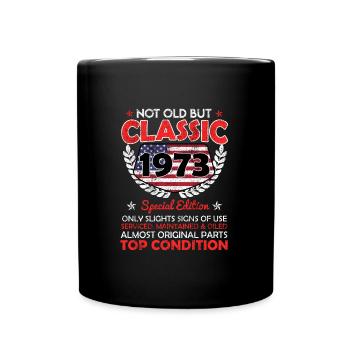 50e anniversaire modèle de voiture classique 1973 50 ans - Mug uni - noir - Devant