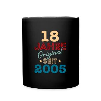 18. Geburtstag 18 Jahre - Tasse einfarbig - Schwarz - Vorne