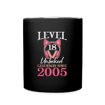 18 years girl 18th birthday - Full Colour Mug - black - Front