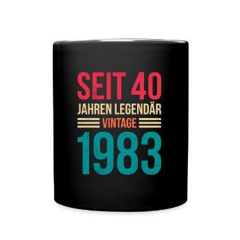 Legendär seit 40 Jahren 40. Geburtstag Vintag - Tasse einfarbig - Schwarz - Vorne