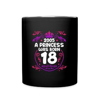 Girl 18 years 18th birthday - Full Colour Mug - black - Front