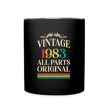 1983 Oldtimer alle Teile original 40 Jahre - Tasse einfarbig - Schwarz - Vorne