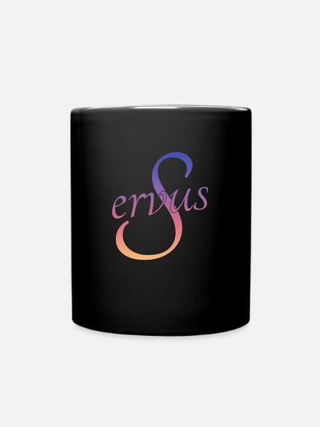 Servus servus - Tasse einfarbig - Schwarz