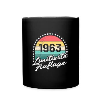 60. Geburtstag Original 1963 60 Jahre - Tasse einfarbig - Schwarz - Vorne