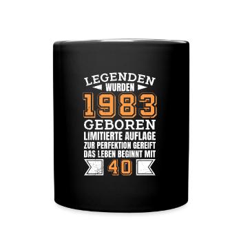 40 Jahre limitierte Auflage 40. Geburtstag - Tasse einfarbig - Schwarz - Vorne