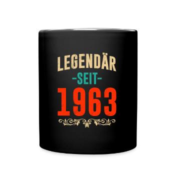 Legendär seit 1963 60. Geburtstag 60 Jahre - Tasse einfarbig - Schwarz - Vorne