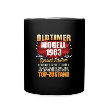 Oldtimer 1963er Modell 60 Jahre Männer - Tasse einfarbig - Schwarz - Vorne