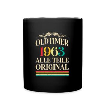 60. Geburtstag alle Teile original 60 Jahre - Tasse einfarbig - Schwarz - Vorne
