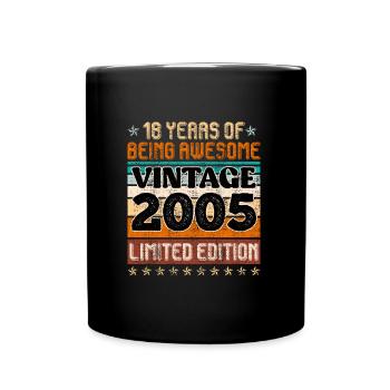 18 Jahre awesome 18. Geburtstag Junge 18 Jahre - Tasse einfarbig - Schwarz - Vorne