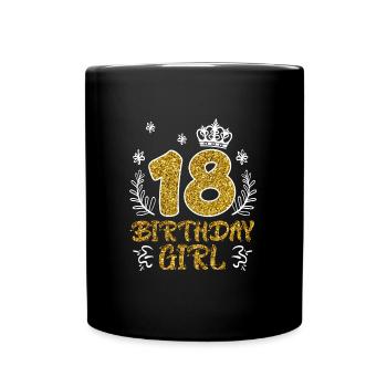 18 ans fille 18e anniversaire - Mug uni - noir - Devant