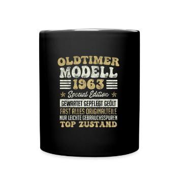 Oldtimer 1963er Modell 60 Jahre Männer - Tasse einfarbig - Schwarz - Vorne