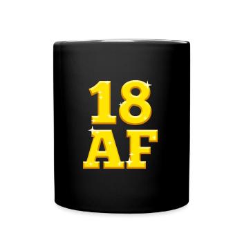 18 Jahre - Tasse einfarbig - Schwarz - Vorne