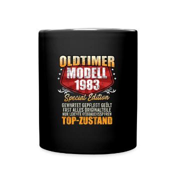 Oldtimer Modell 1983 40 Jahre 40. Geburtstag - Tasse einfarbig - Schwarz - Vorne