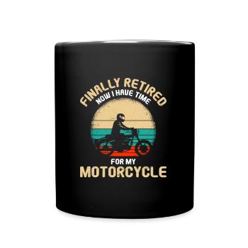 Motorcyclist pension biker motorcycle - Full Colour Mug - black - Front