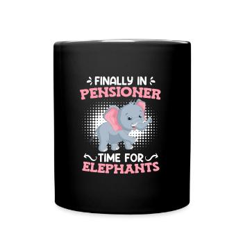 Time for elephants Zoo visitors pension - Full Colour Mug - black - Front