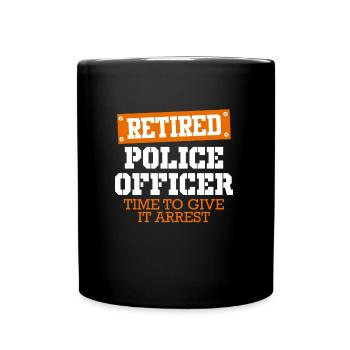 Officier de police à la retraite Officier de police à la retraite - Mug uni - noir - Devant