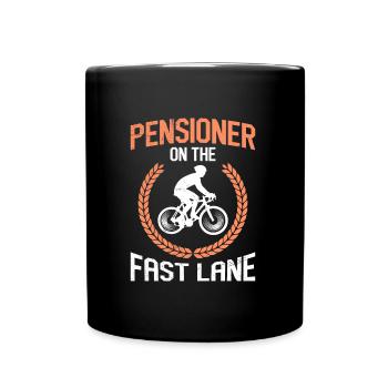 Retraités sur la voie rapide Cyclistes sur route - Mug uni - noir - Devant
