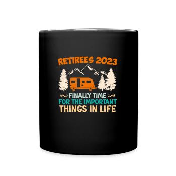Couple de retraités Camper Camping - Mug uni - noir - Devant