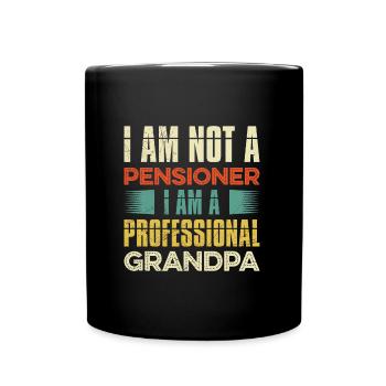 Kein Rentner - professioneller Opa - Tasse einfarbig - Schwarz - Vorne