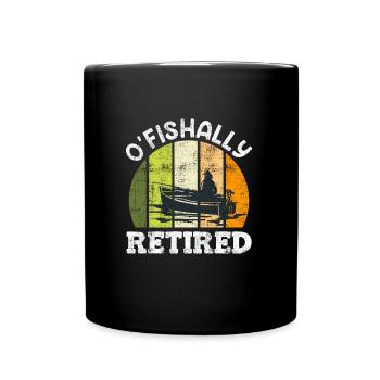 O Fishally Retired Angler in Rente - Full Colour Mug - black - Front