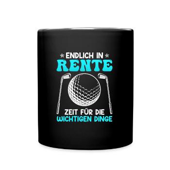 Golfer in Rente Zeit für wichtigen Dinge - Tasse einfarbig - Schwarz - Vorne